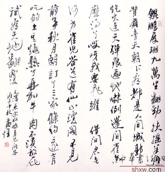 黄惇：行书毛泽东词念奴娇鸟儿问答