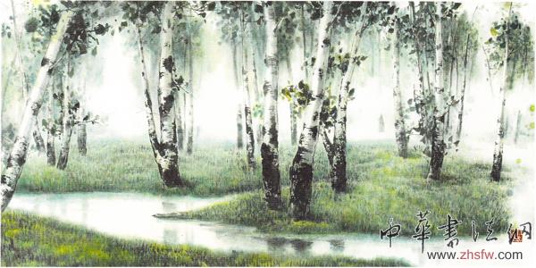 孙文松白杨画作品欣赏