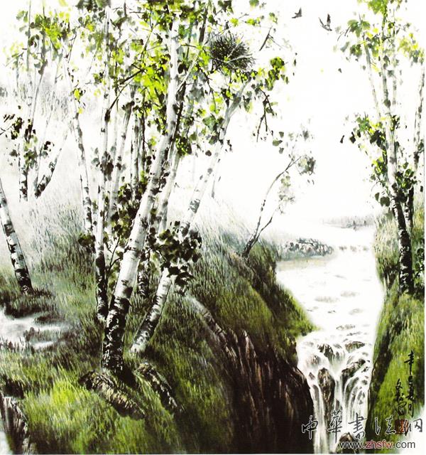 孙文松白杨画作品欣赏