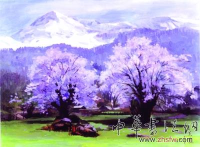 雪山下的春天 (油 画) 王 霞
