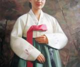朝鲜油画中的清纯美女 组图